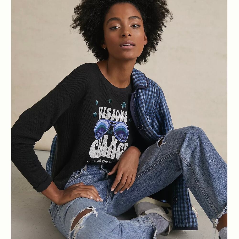 NWT : Anthropologie x Sharlene Perkins Visions Of Change Graphic Tee Top Women
